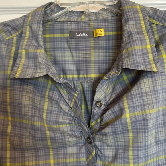 Cabela's women’s gray quarter button down shirt size large - Picture 2 of 9